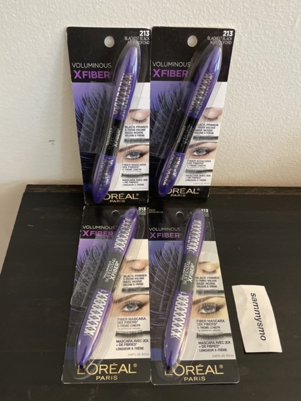Loreal Voluminous X Fiber Washable Mascara 213 Blackest Black x4